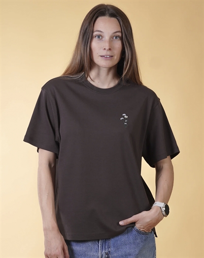 Elsk - Untamed Flora Womens Interlock T-shirt - Brown